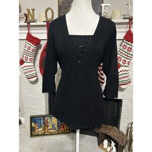 John Paul Richard Y2K Blouse XL Babydoll Bell Sleeve Whimisgoth Whimsical Sequin